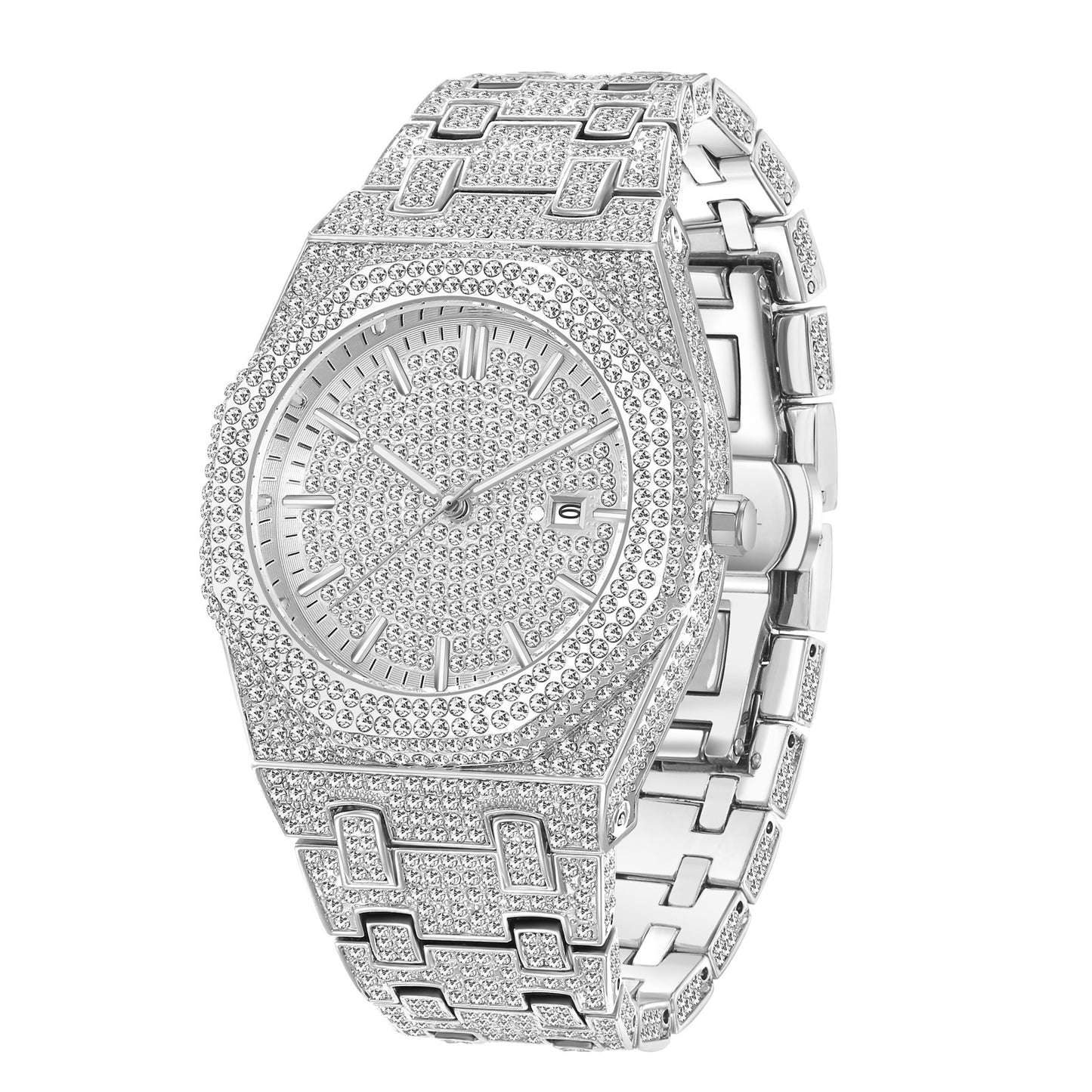 Hip Hop Full Diamond Arabic Scale Niche Quartz Watch