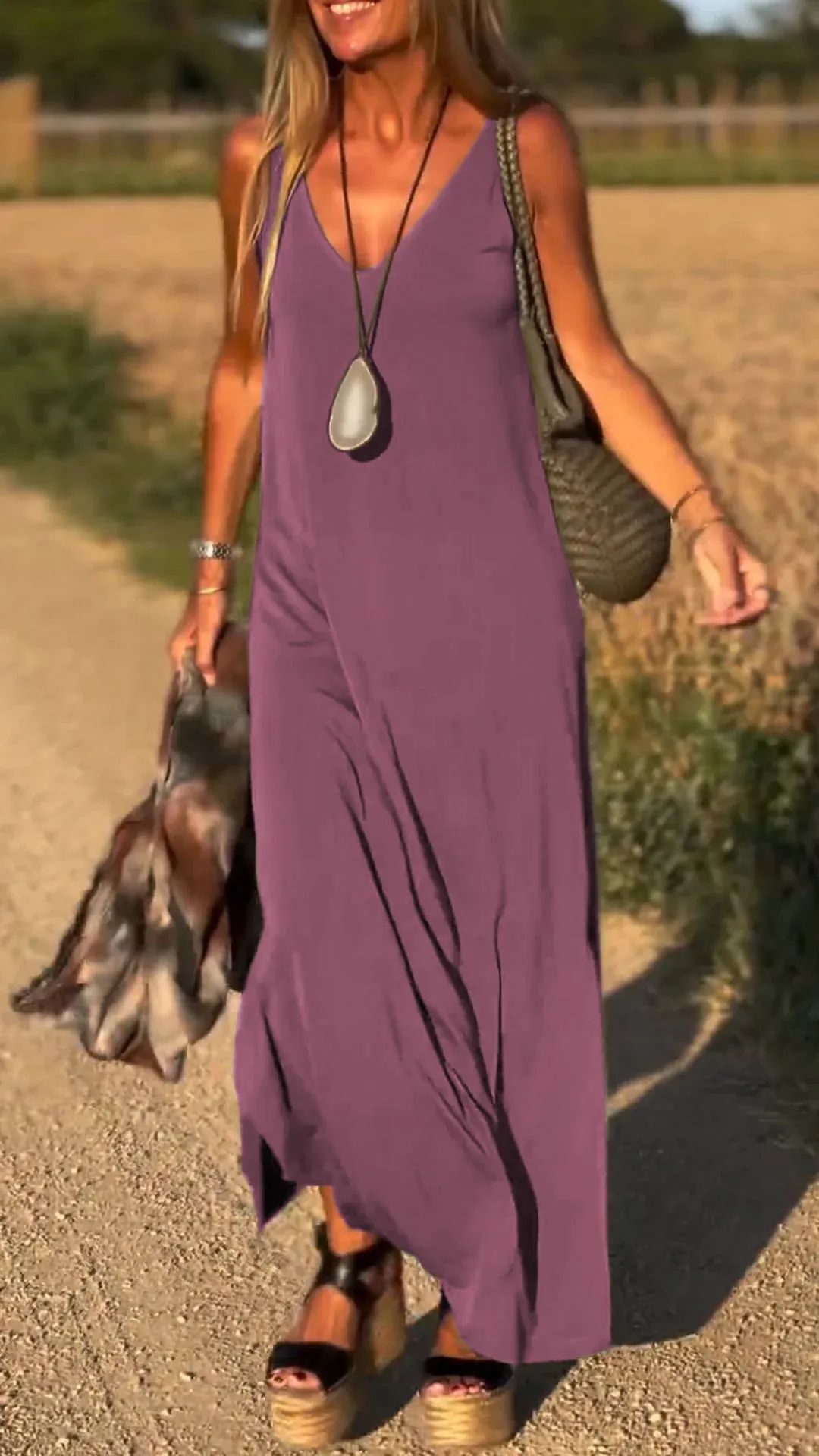 V-neck Strap Dress