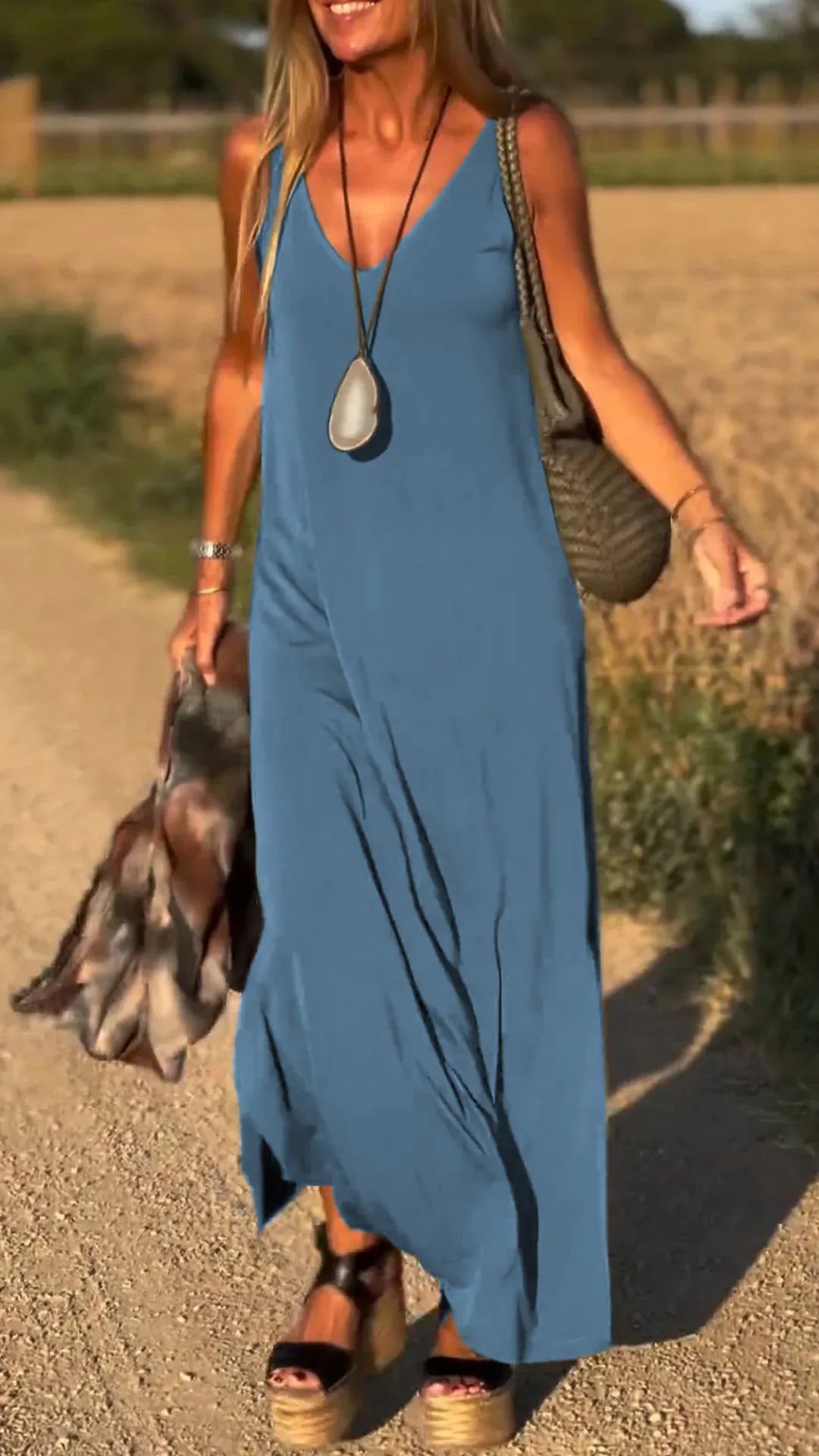 V-neck Strap Dress
