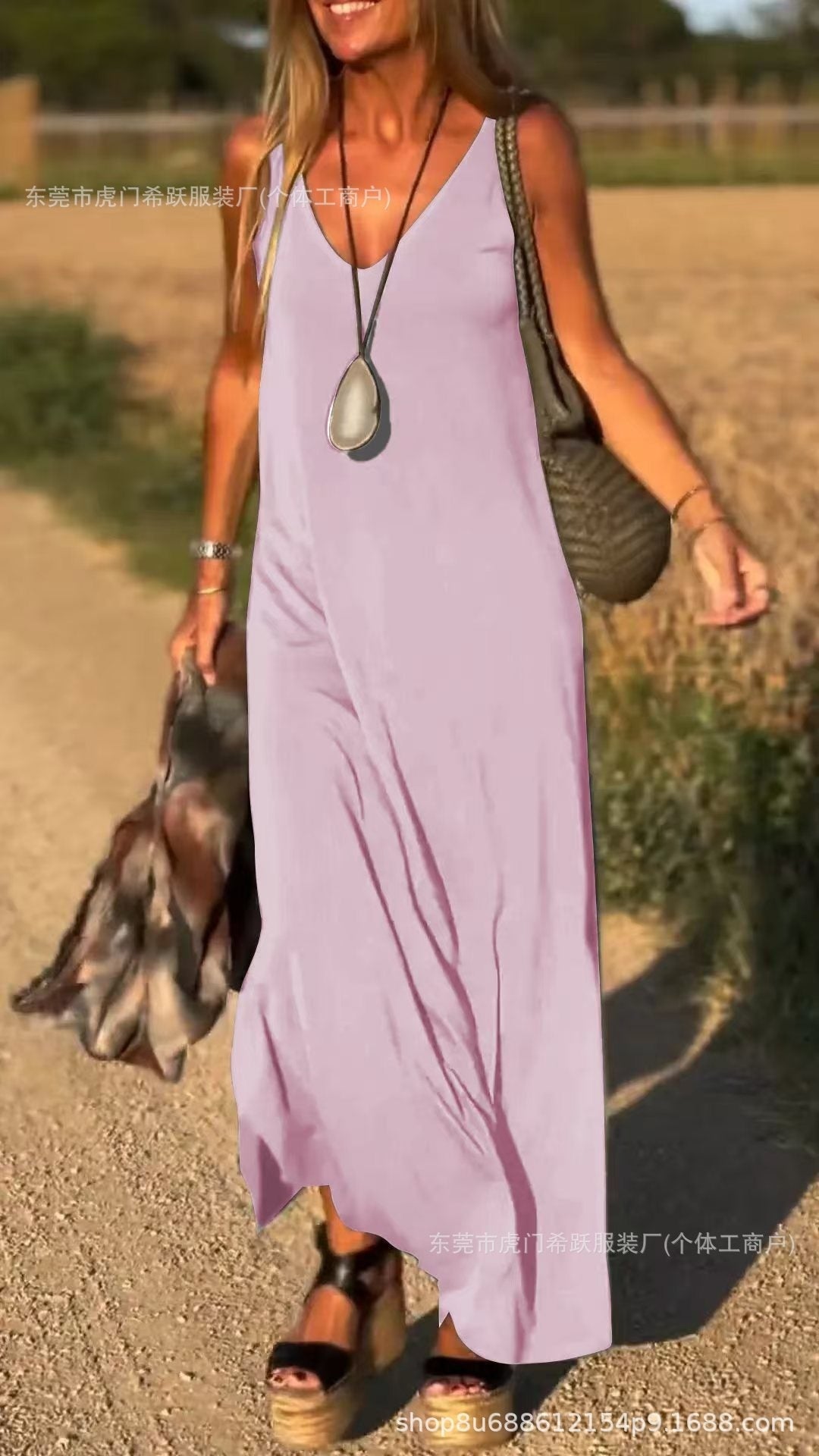 V-neck Strap Dress
