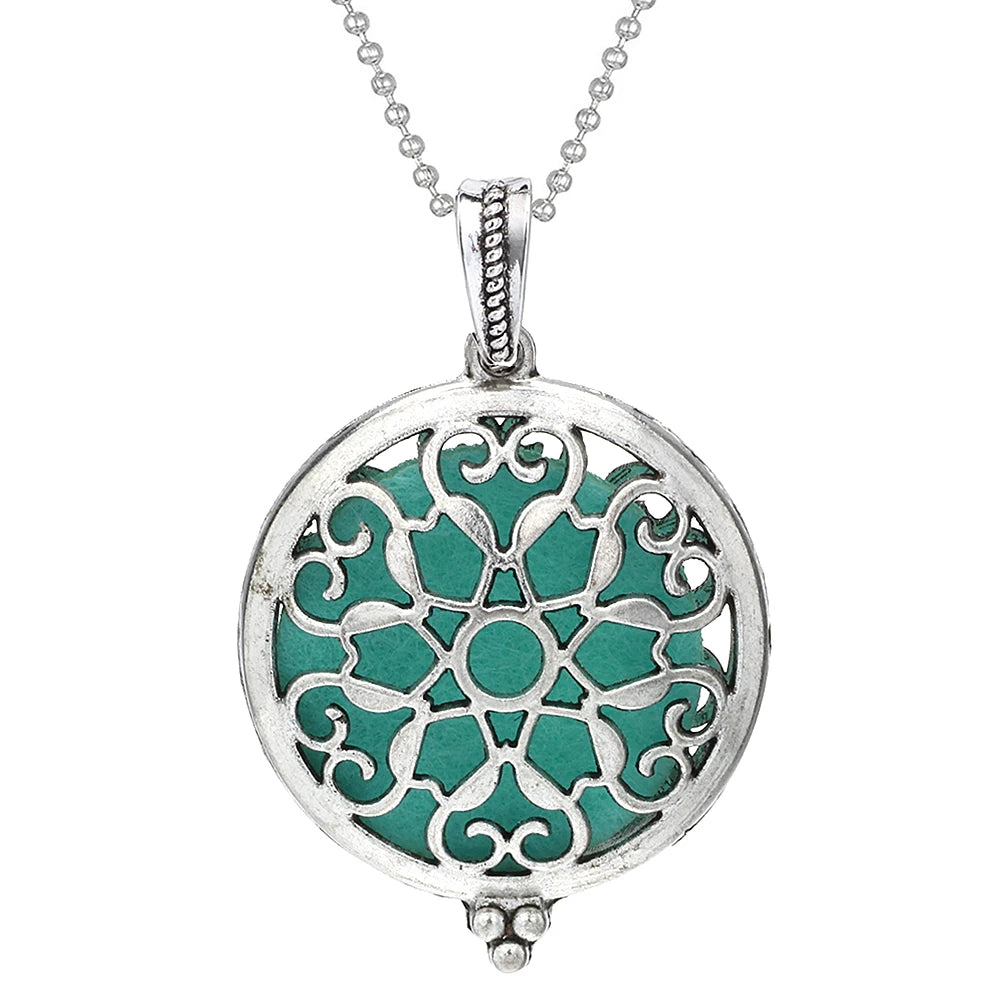 New Aromatherapy Diffuser Necklace Vintage Flower Butterfly Open Locket Aroma Pendant Perfume Essential Oil Diffuser Necklace