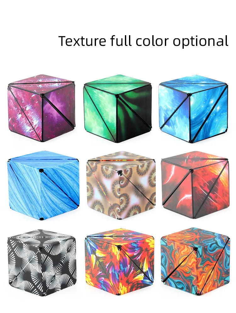 Variety Geometric Changeable Magnetic Magic Cube Anti Stress 3D Hand Flip Puzzle Cube Kids Stress Reliever Fidget Toy