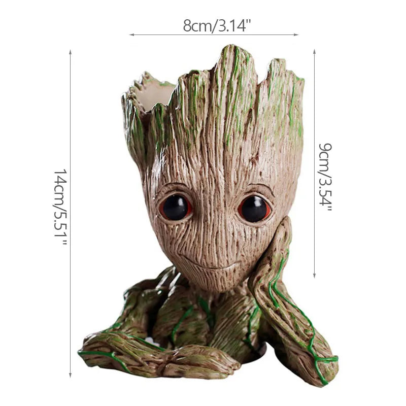 Baby Groot Flower Pot Home Decoration Planters For Indoor Plants Anime Heroism Figure Office Desktop Display Ornament Pen Holder