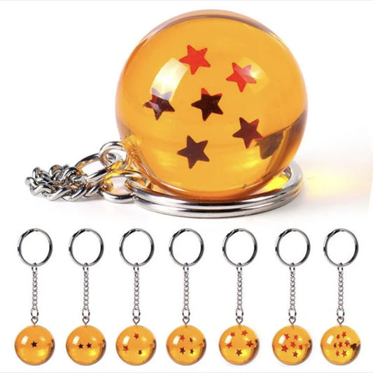 Dragon Ball Keychain 1-7 Dragon Ball Orange Small Pendant Creative Crystal Pendant Dragon Ball Figures Gift Small Gift