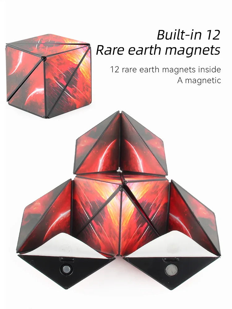 Variety Geometric Changeable Magnetic Magic Cube Anti Stress 3D Hand Flip Puzzle Cube Kids Stress Reliever Fidget Toy