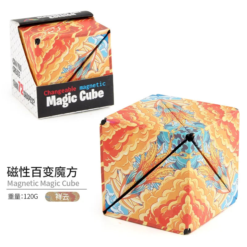 Variety Geometric Changeable Magnetic Magic Cube Anti Stress 3D Hand Flip Puzzle Cube Kids Stress Reliever Fidget Toy