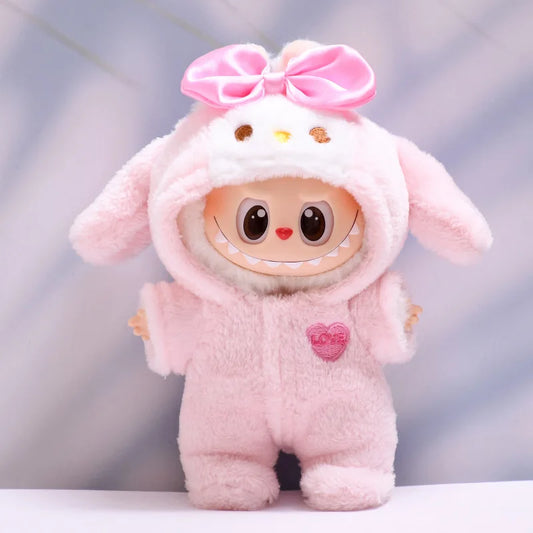 Mini Labubu  Doll Fashion Outfit with Hat & Shoes for Labubu II Cultivate Sitting Party