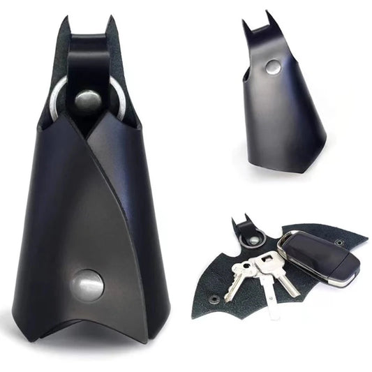 Superhero Bruce Wayne Leather Key Chain Car Keys Bat Pendant Key