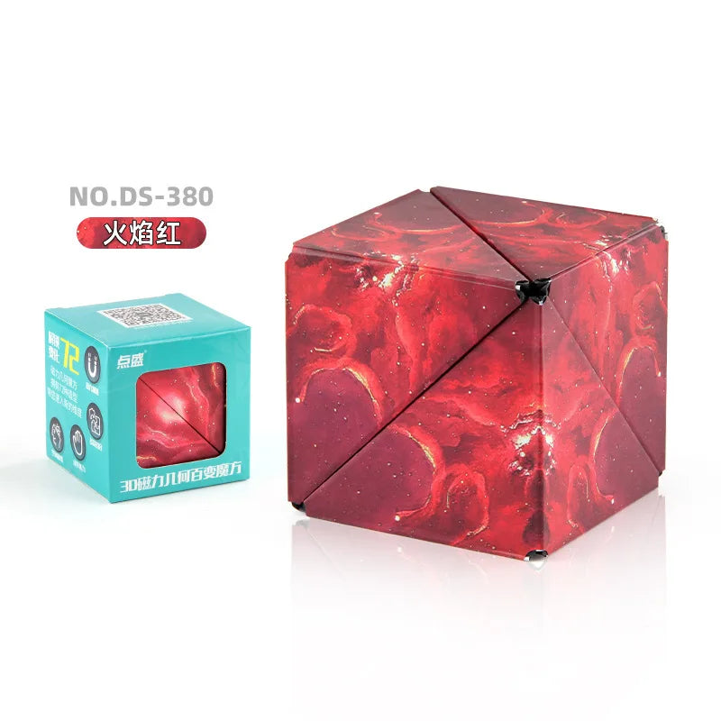 Variety Geometric Changeable Magnetic Magic Cube Anti Stress 3D Hand Flip Puzzle Cube Kids Stress Reliever Fidget Toy