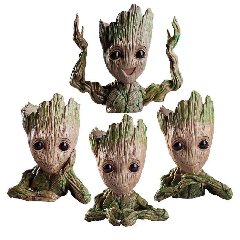 Baby Groot Flower Pot Home Decoration Planters For Indoor Plants Anime Heroism Figure Office Desktop Display Ornament Pen Holder