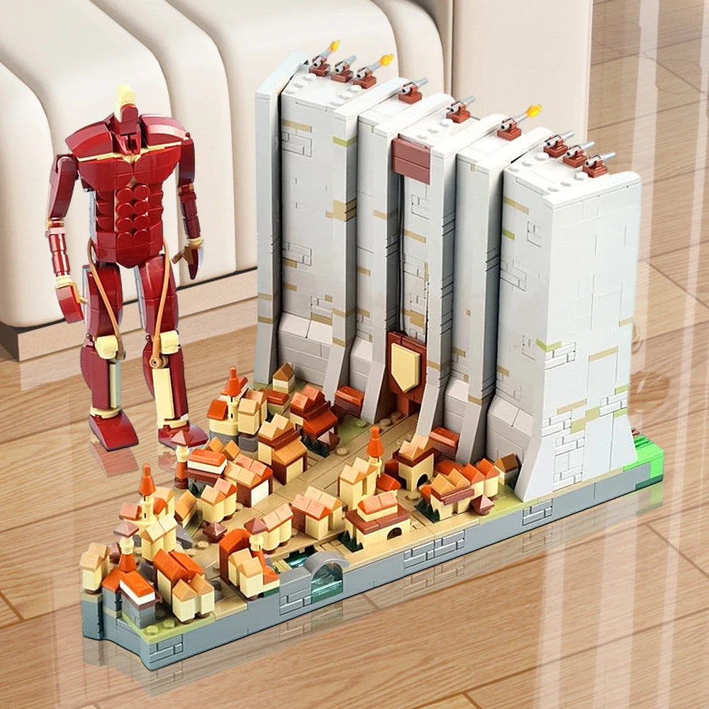 Gobricks MOC The Wall Attack on Titan Bricks Model Anime Action Movie  Attack on Titan Building Blocks Educational Toys Gift