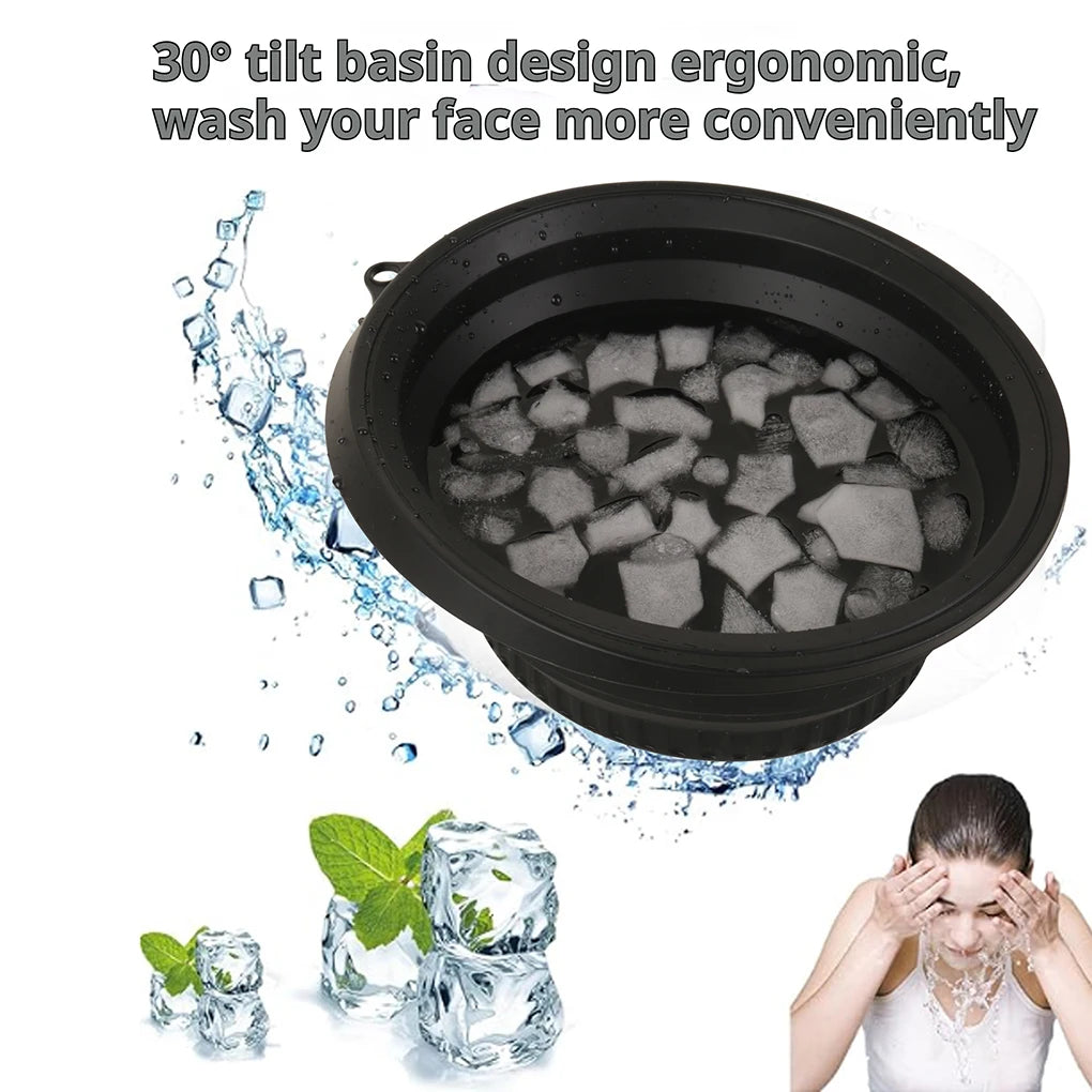 ABS Foldable Ice Bath Bowl For Face Cooling Ergonomic For Convenient Large Foldable Silicone Bowl
