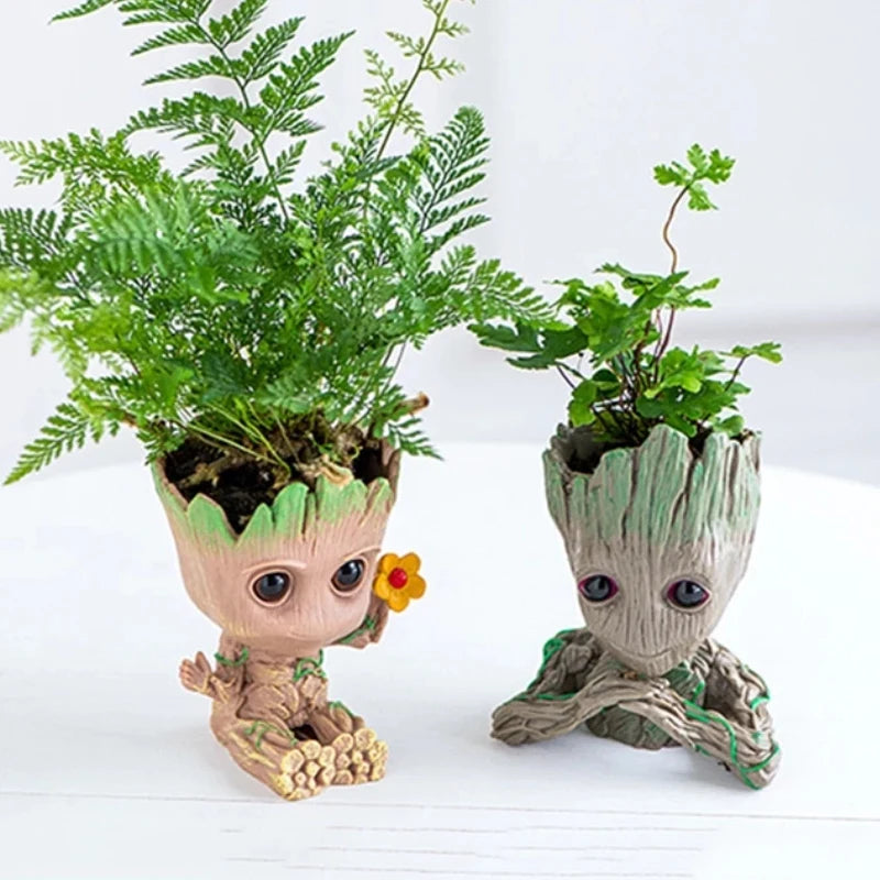 Baby Groot Flower Pot Home Decoration Planters For Indoor Plants Anime Heroism Figure Office Desktop Display Ornament Pen Holder