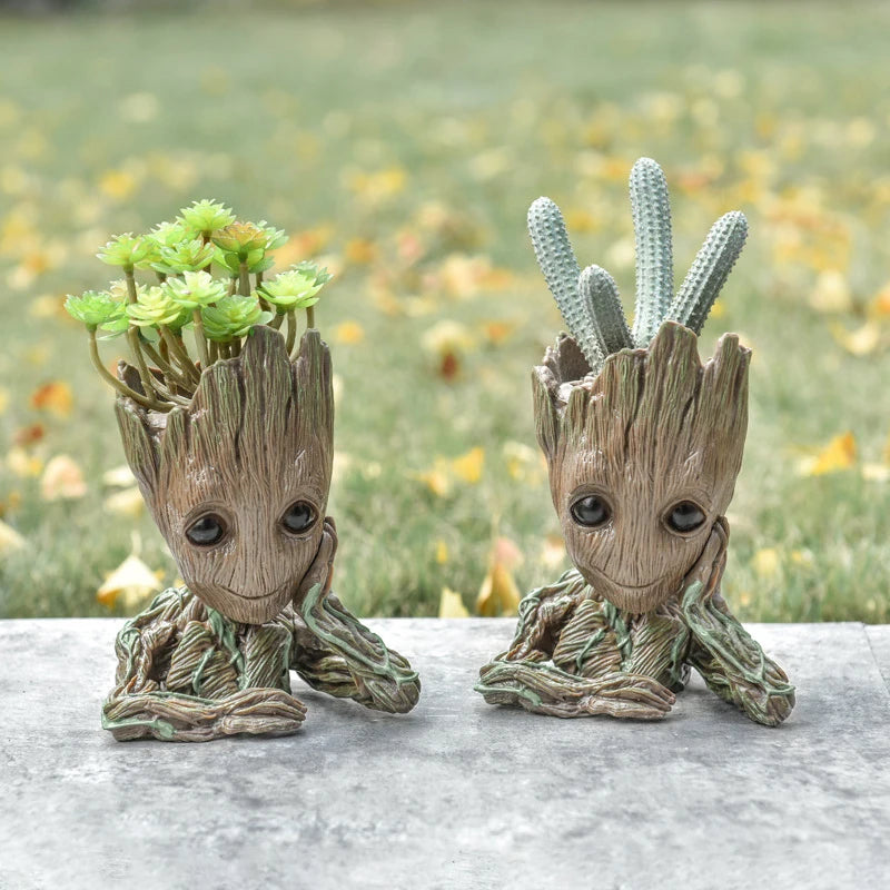 Baby Groot Flower Pot Home Decoration Planters For Indoor Plants Anime Heroism Figure Office Desktop Display Ornament Pen Holder