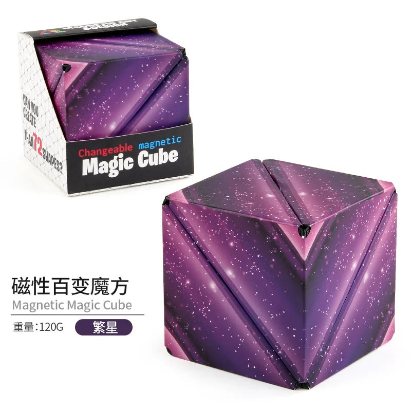Variety Geometric Changeable Magnetic Magic Cube Anti Stress 3D Hand Flip Puzzle Cube Kids Stress Reliever Fidget Toy