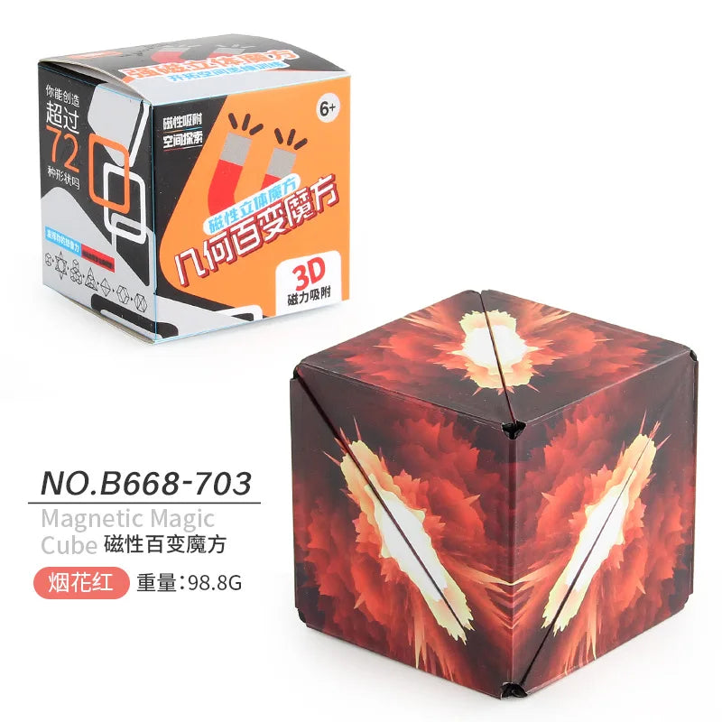Variety Geometric Changeable Magnetic Magic Cube Anti Stress 3D Hand Flip Puzzle Cube Kids Stress Reliever Fidget Toy