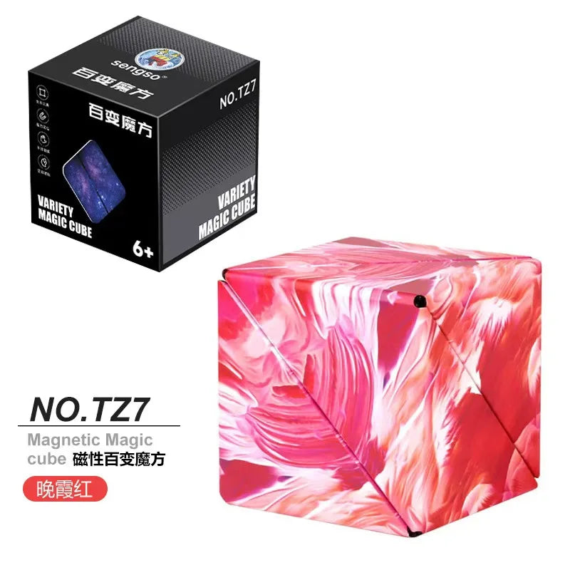 Variety Geometric Changeable Magnetic Magic Cube Anti Stress 3D Hand Flip Puzzle Cube Kids Stress Reliever Fidget Toy