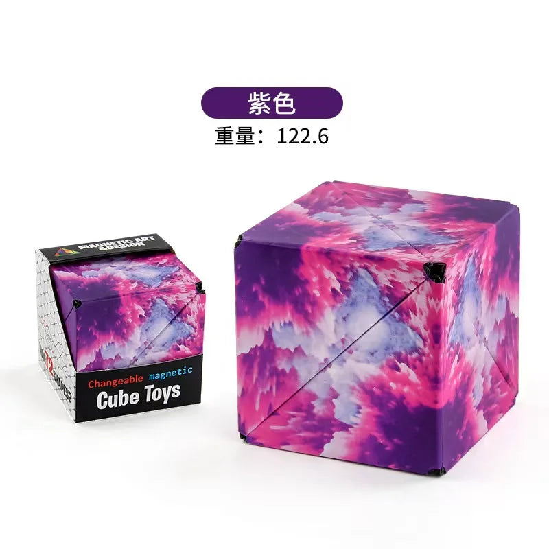 Variety Geometric Changeable Magnetic Magic Cube Anti Stress 3D Hand Flip Puzzle Cube Kids Stress Reliever Fidget Toy