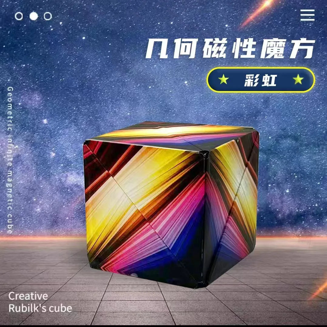 Variety Geometric Changeable Magnetic Magic Cube Anti Stress 3D Hand Flip Puzzle Cube Kids Stress Reliever Fidget Toy