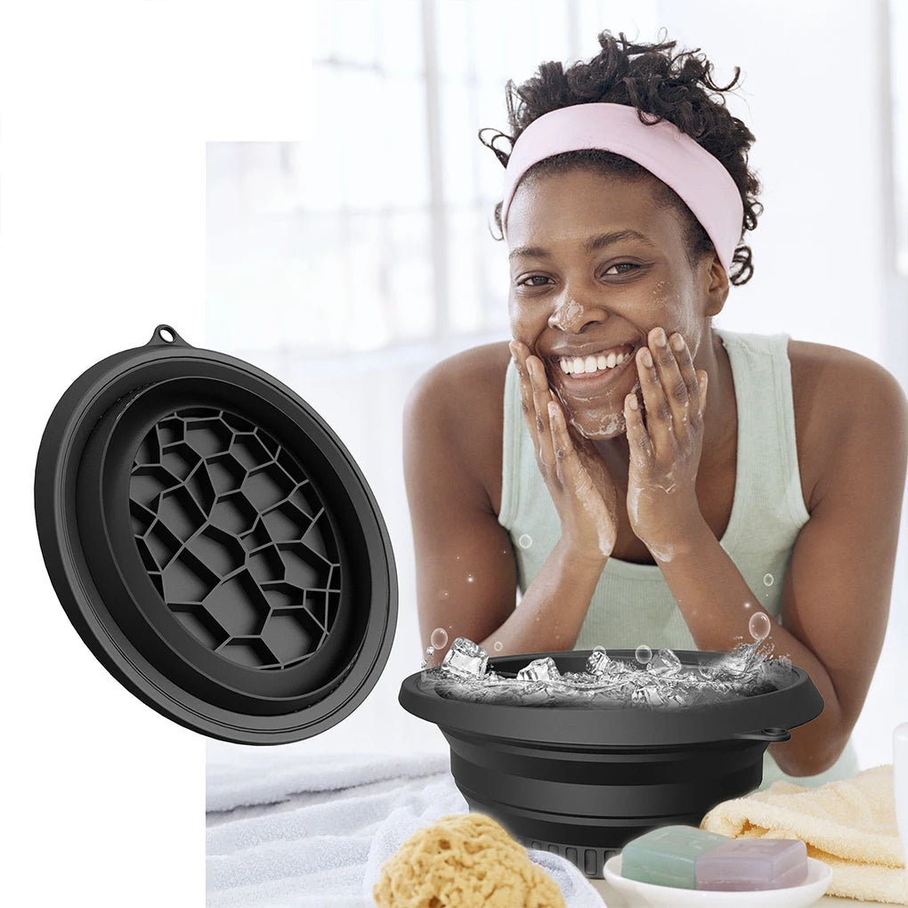 ABS Foldable Ice Bath Bowl For Face Cooling Ergonomic For Convenient Large Foldable Silicone Bowl