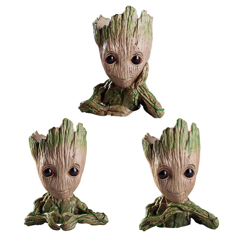 Baby Groot Flower Pot Home Decoration Planters For Indoor Plants Anime Heroism Figure Office Desktop Display Ornament Pen Holder