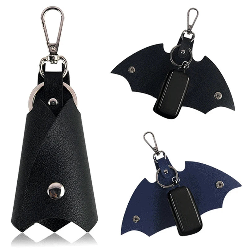 Superhero Bruce Wayne Leather Key Chain Car Keys Bat Pendant Key