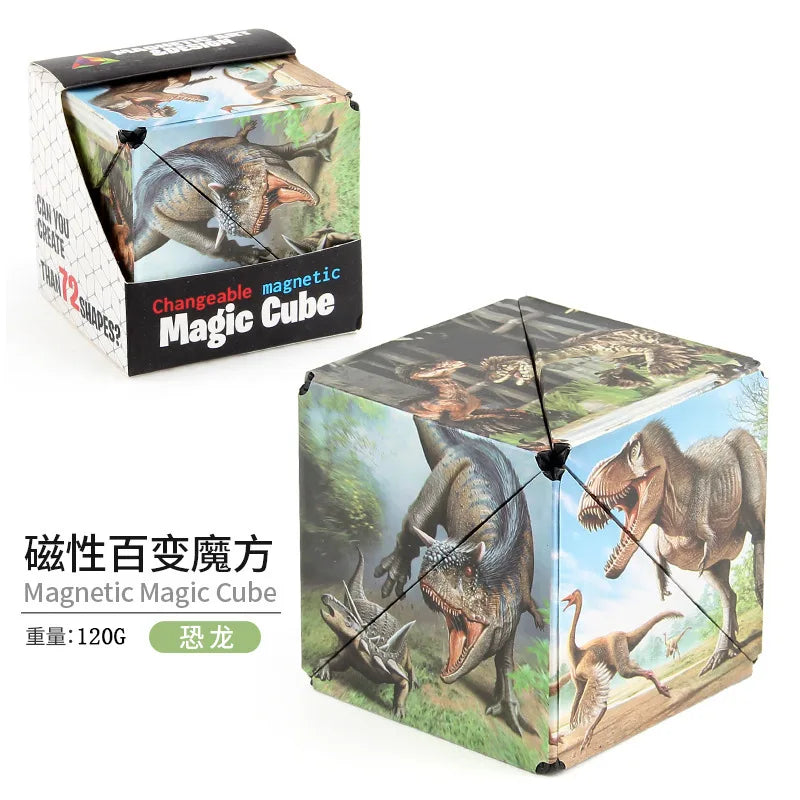 Variety Geometric Changeable Magnetic Magic Cube Anti Stress 3D Hand Flip Puzzle Cube Kids Stress Reliever Fidget Toy