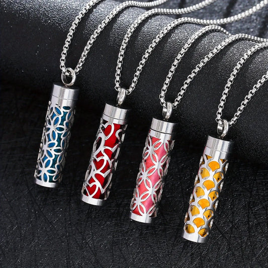 Essential Oil Necklace Aromatherapy Pendant Necklace 316L Stainless Steel Diffuser Necklace, Essential Oil Jewelry Gift