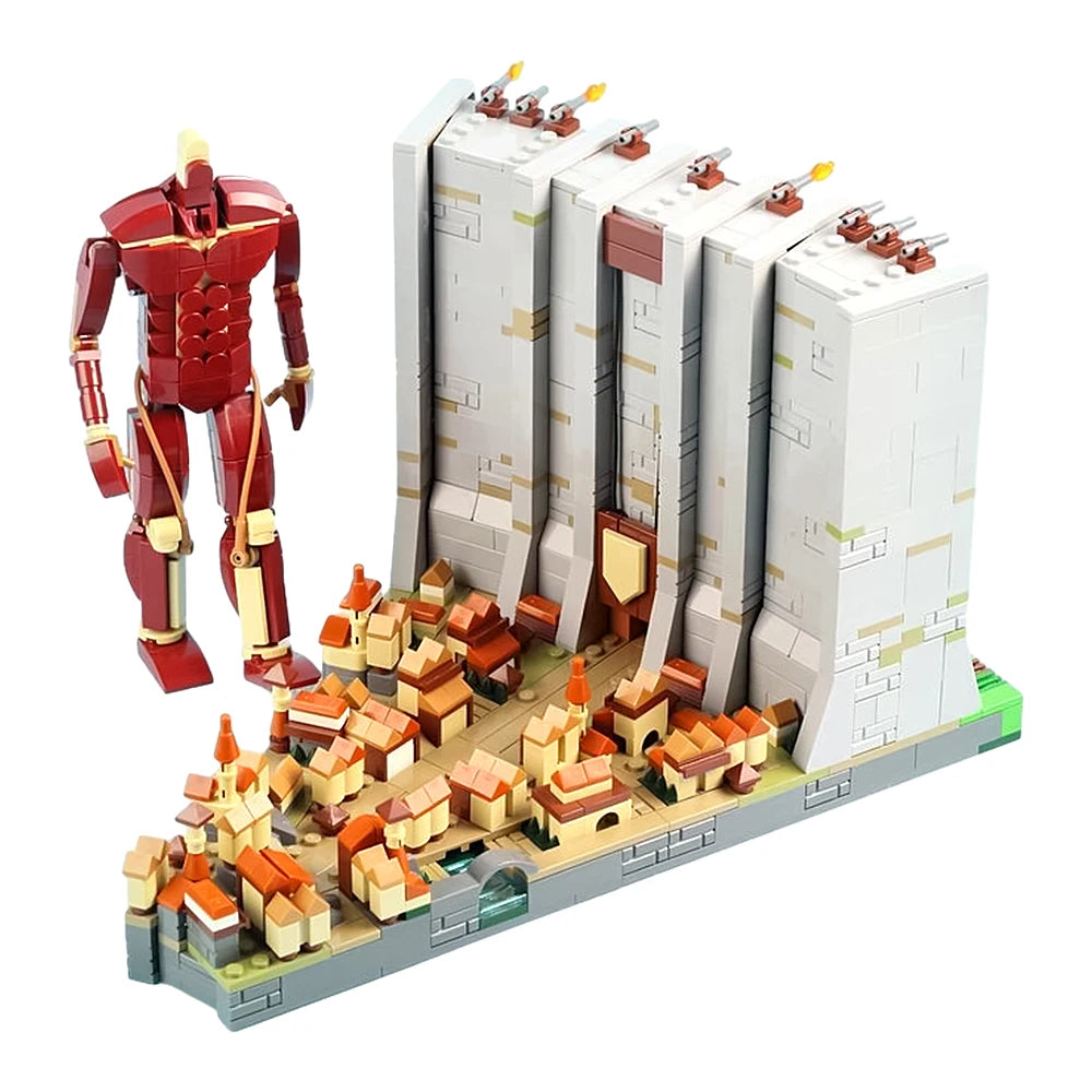 Gobricks MOC The Wall Attack on Titan Bricks Model Anime Action Movie  Attack on Titan Building Blocks Educational Toys Gift