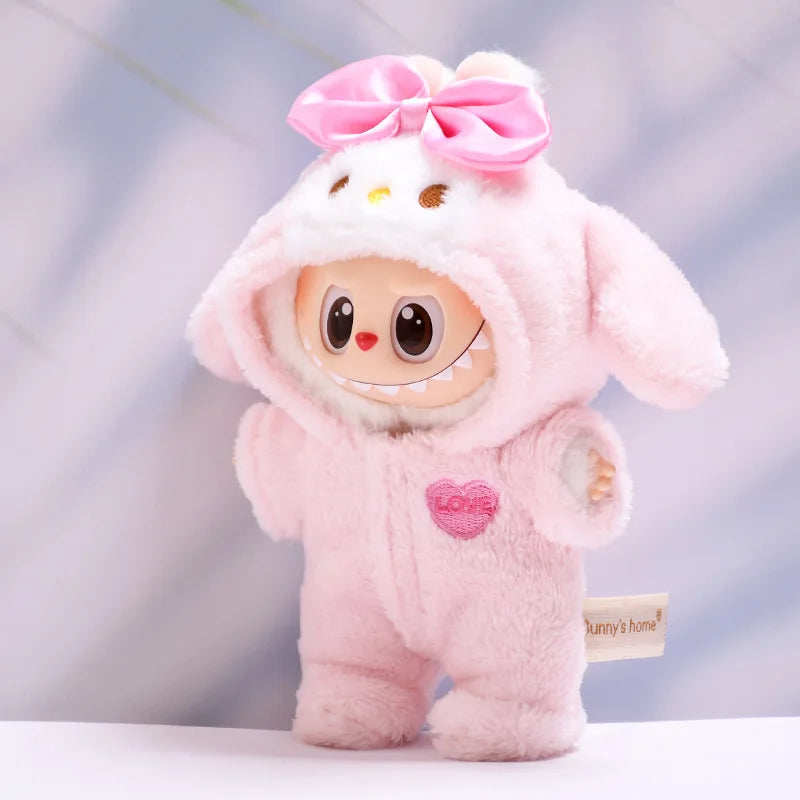 Mini Labubu  Doll Fashion Outfit with Hat & Shoes for Labubu II Cultivate Sitting Party