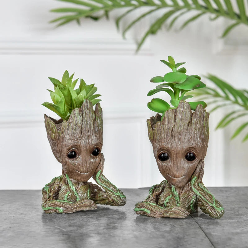 Baby Groot Flower Pot Home Decoration Planters For Indoor Plants Anime Heroism Figure Office Desktop Display Ornament Pen Holder