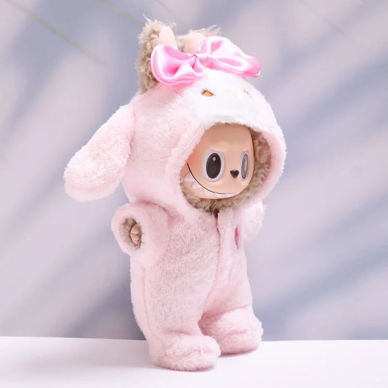 Mini Labubu  Doll Fashion Outfit with Hat & Shoes for Labubu II Cultivate Sitting Party