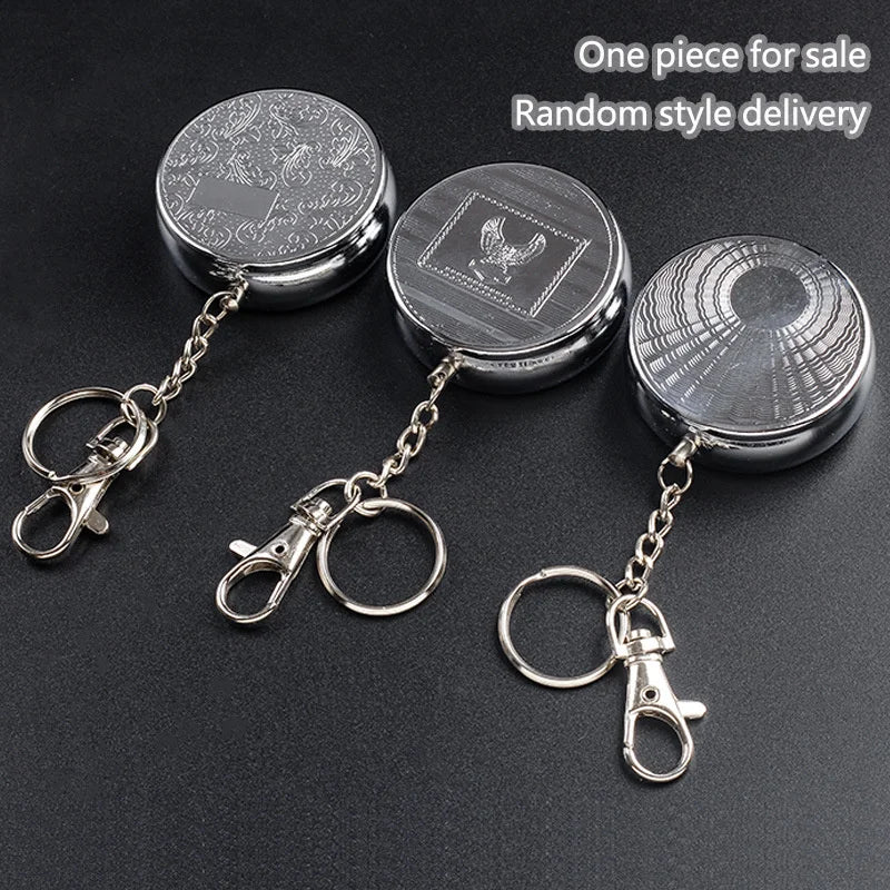 1PC Random Style Ashtray with Lid Mini Portable Ashtray Stainless Steel Keychain Suitable for Carrying Around Use in Car and Travel