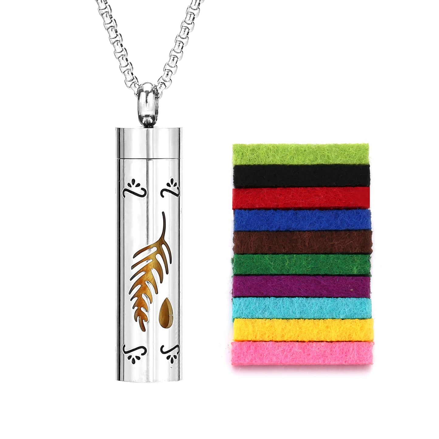 Essential Oil Necklace Aromatherapy Pendant Necklace 316L Stainless Steel Diffuser Necklace, Essential Oil Jewelry Gift