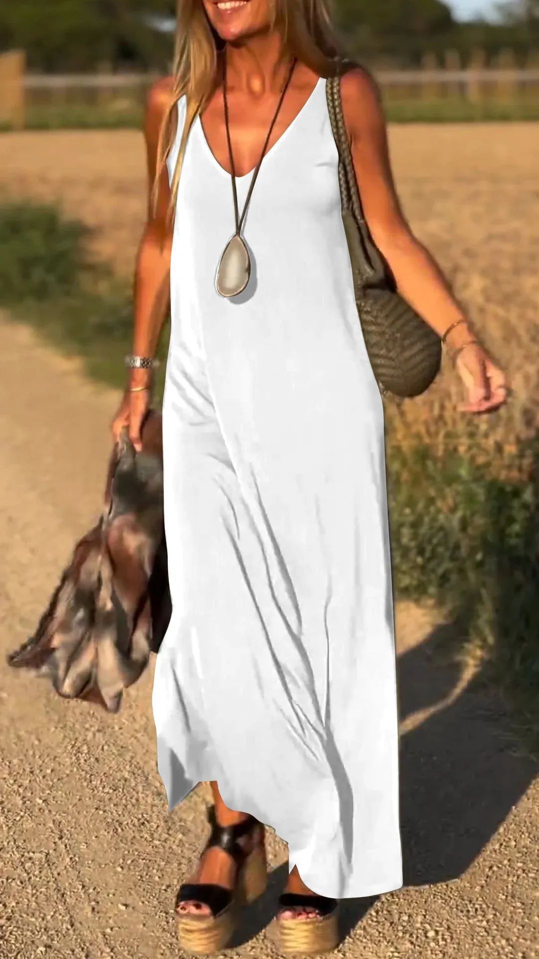 V-neck Strap Dress