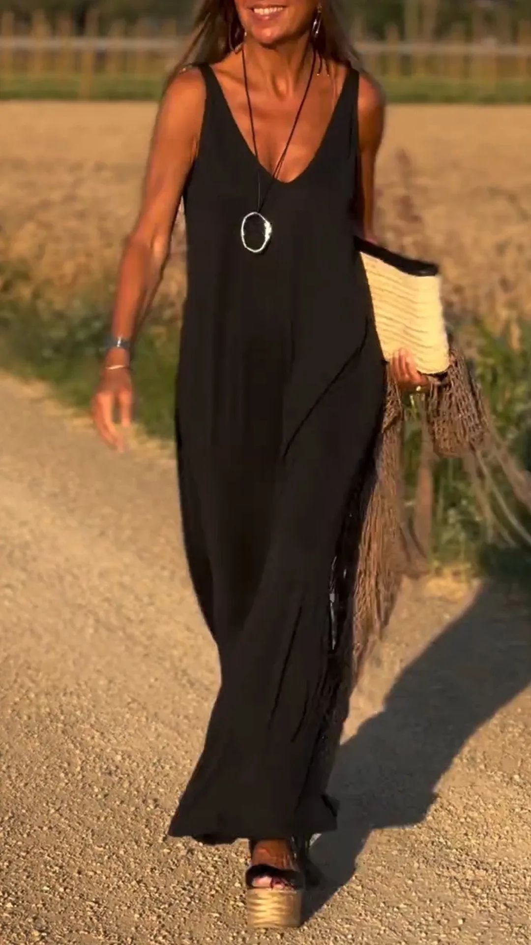 V-neck Strap Dress