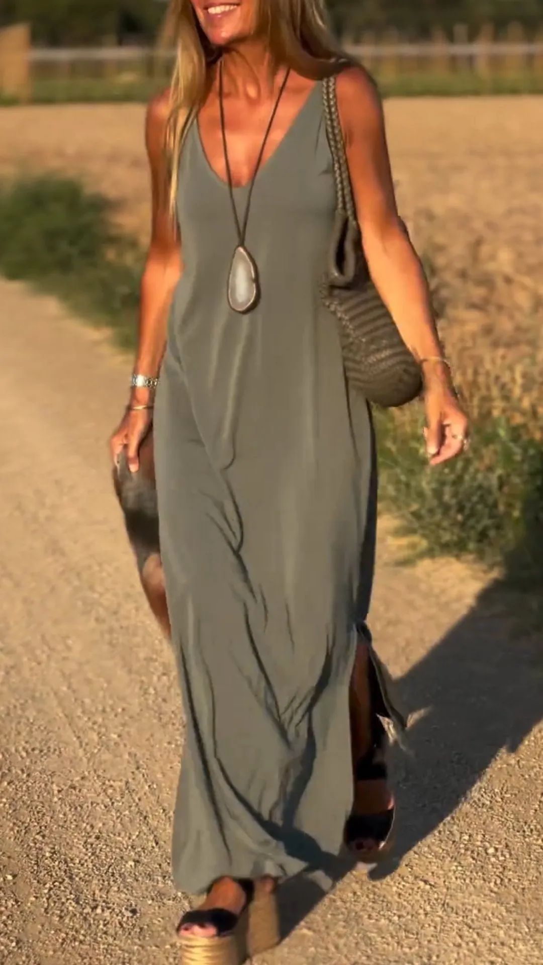 V-neck Strap Dress