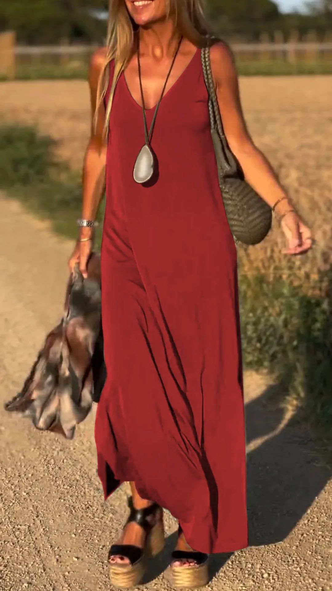 V-neck Strap Dress