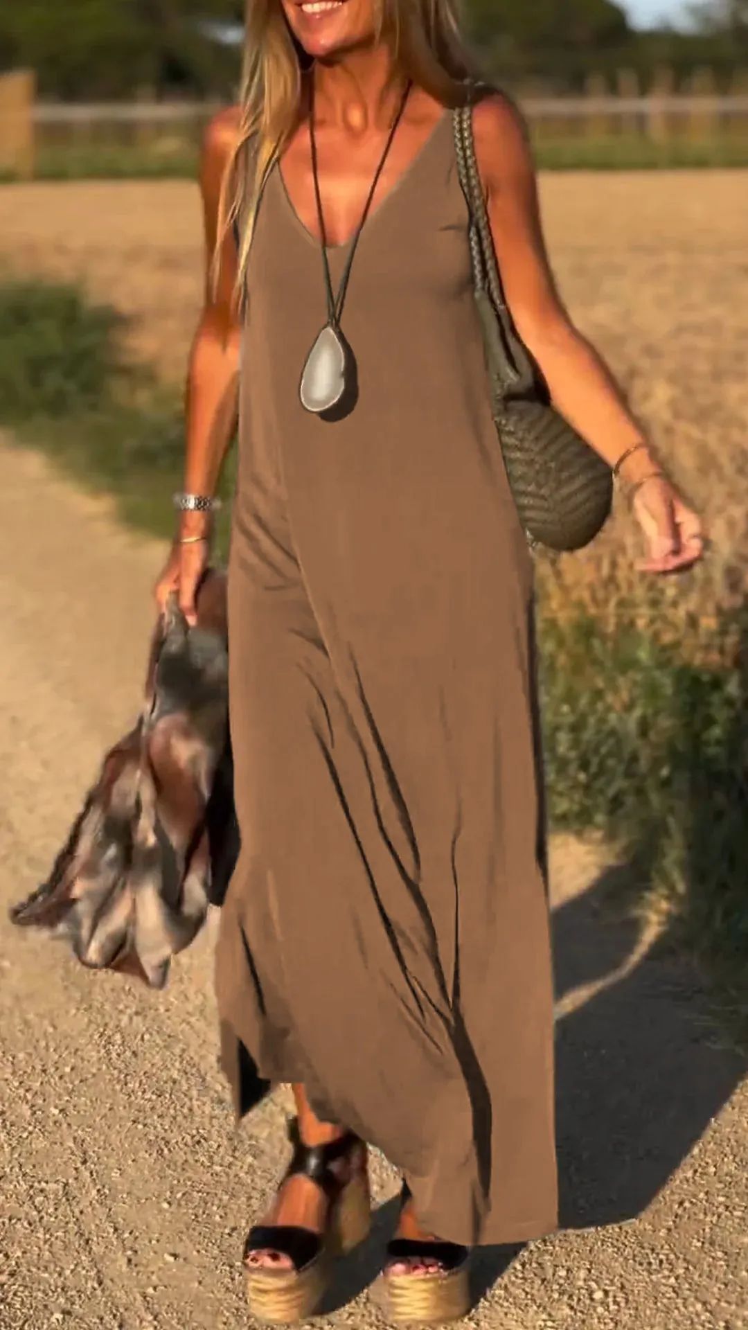 V-neck Strap Dress