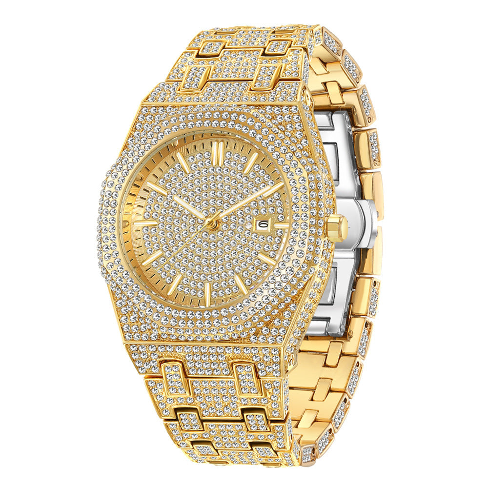 Hip Hop Full Diamond Arabic Scale Niche Quartz Watch