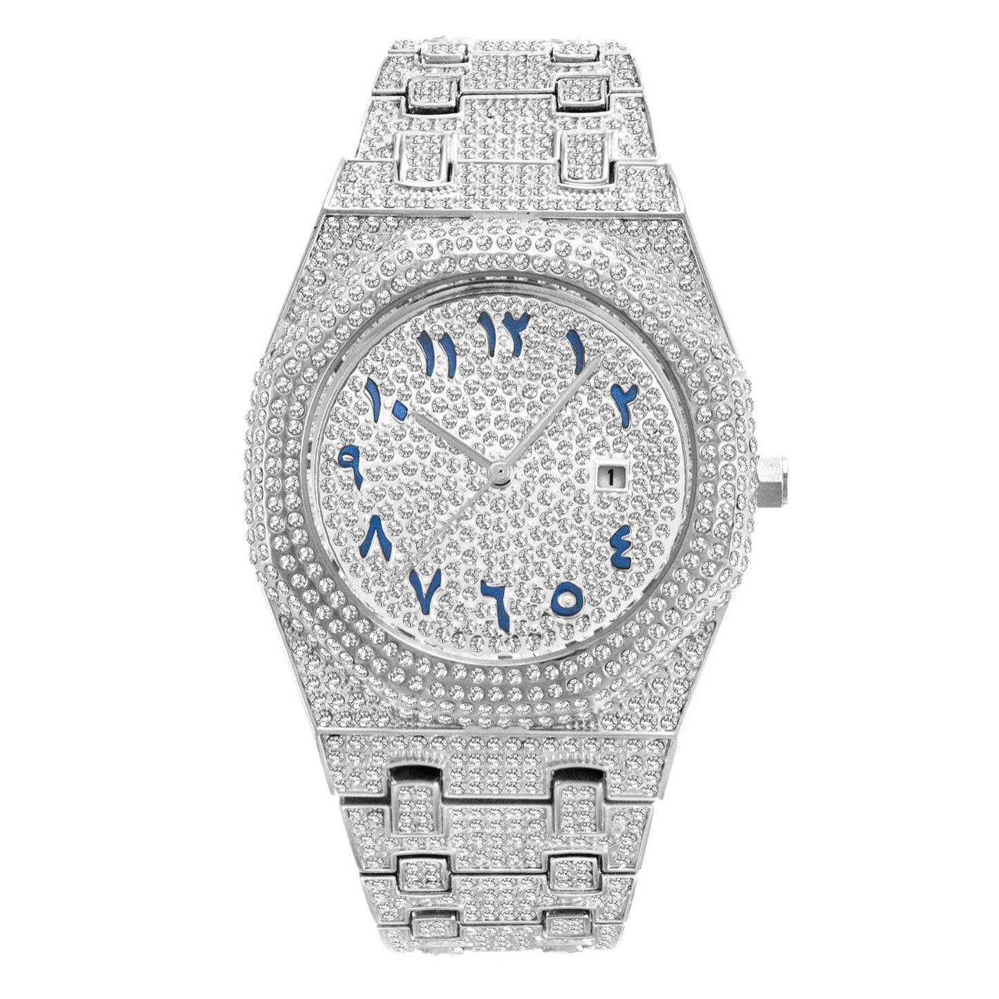 Hip Hop Full Diamond Arabic Scale Niche Quartz Watch