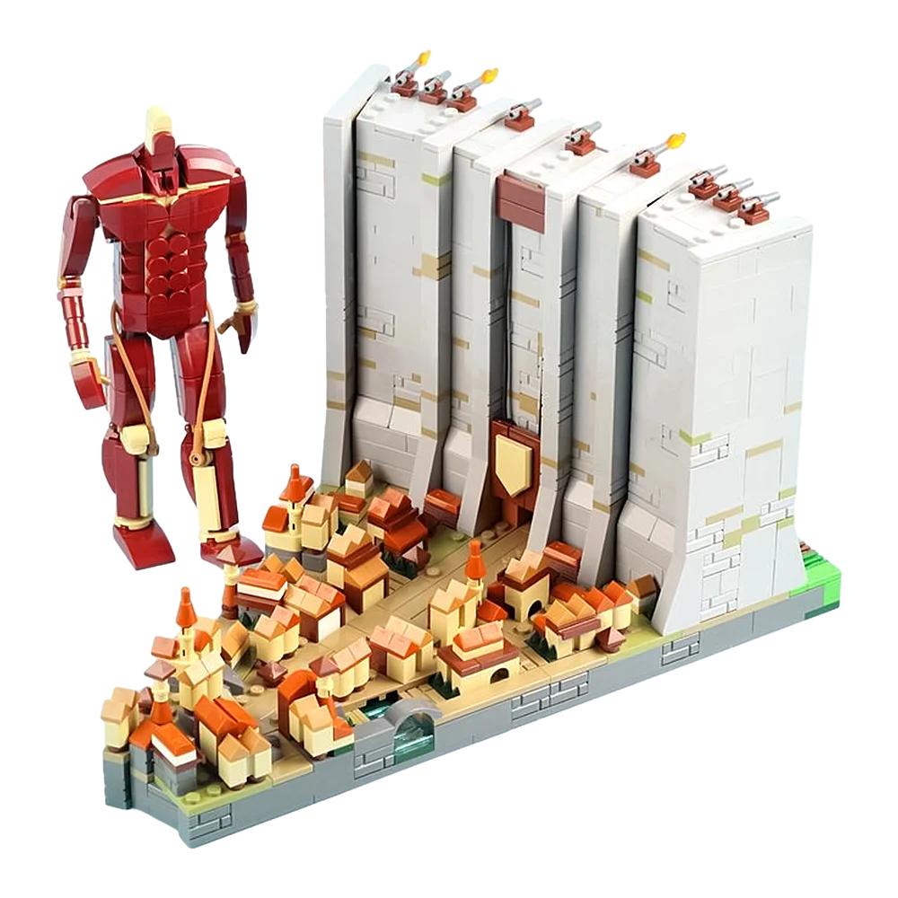 Gobricks MOC The Wall Attack on Titan Bricks Model Anime Action Movie  Attack on Titan Building Blocks Educational Toys Gift