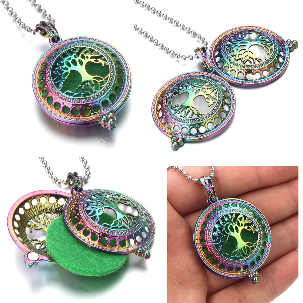 New Aromatherapy Diffuser Necklace Vintage Flower Butterfly Open Locket Aroma Pendant Perfume Essential Oil Diffuser Necklace