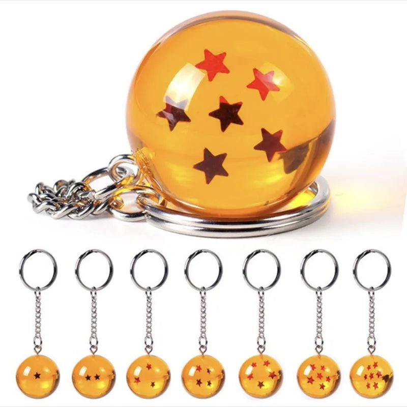 Dragon Ball Keychain 1-7 Dragon Ball Orange Small Pendant Creative Crystal Pendant Dragon Ball Figures Gift Small Gift