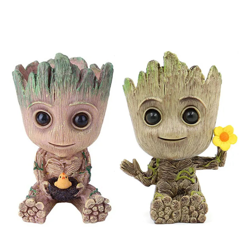 Baby Groot Flower Pot Home Decoration Planters For Indoor Plants Anime Heroism Figure Office Desktop Display Ornament Pen Holder
