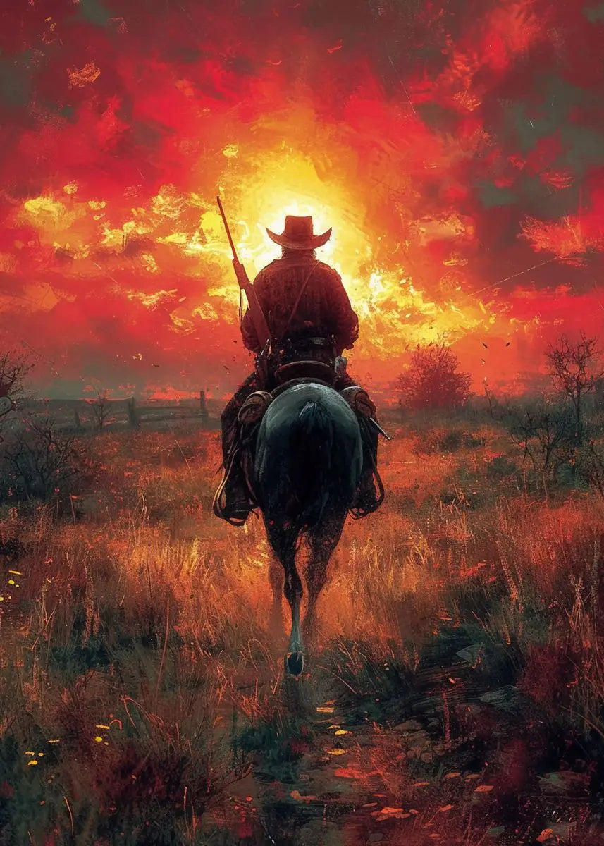 Classic Retro Game Cowboy Character Red Dead Redemption 2 Canvas Painting Poster Print Wall Art Living Room Home Decoration