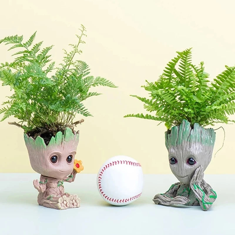 Baby Groot Flower Pot Home Decoration Planters For Indoor Plants Anime Heroism Figure Office Desktop Display Ornament Pen Holder