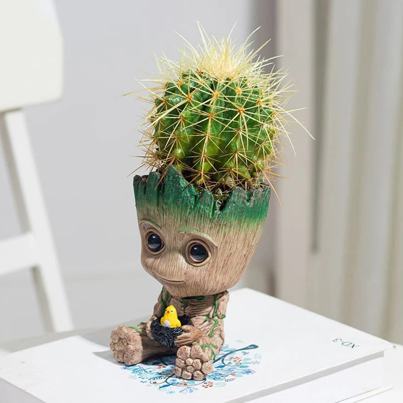 Baby Groot Flower Pot Home Decoration Planters For Indoor Plants Anime Heroism Figure Office Desktop Display Ornament Pen Holder
