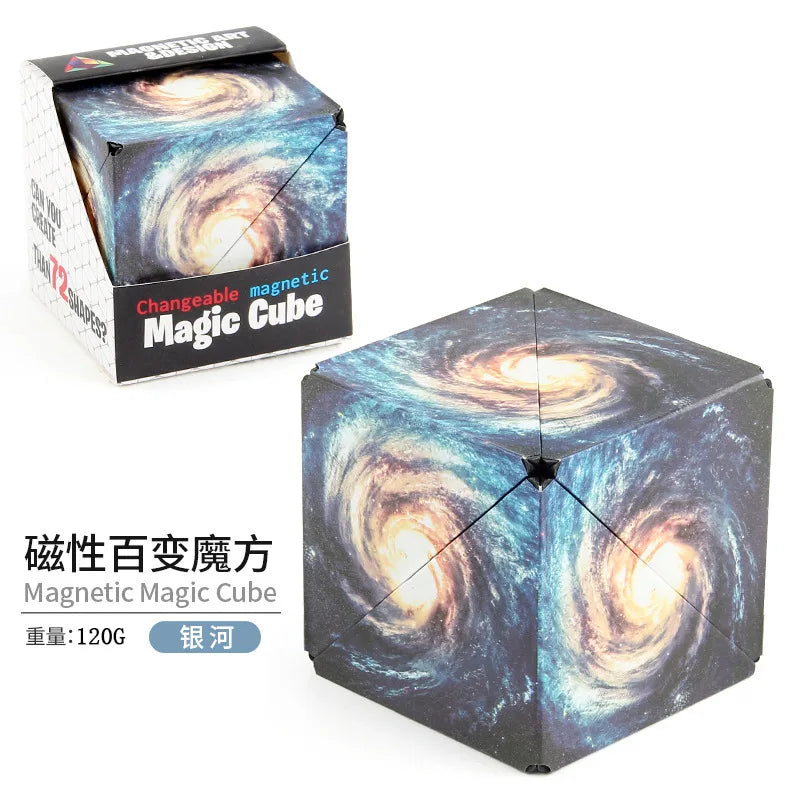 Variety Geometric Changeable Magnetic Magic Cube Anti Stress 3D Hand Flip Puzzle Cube Kids Stress Reliever Fidget Toy