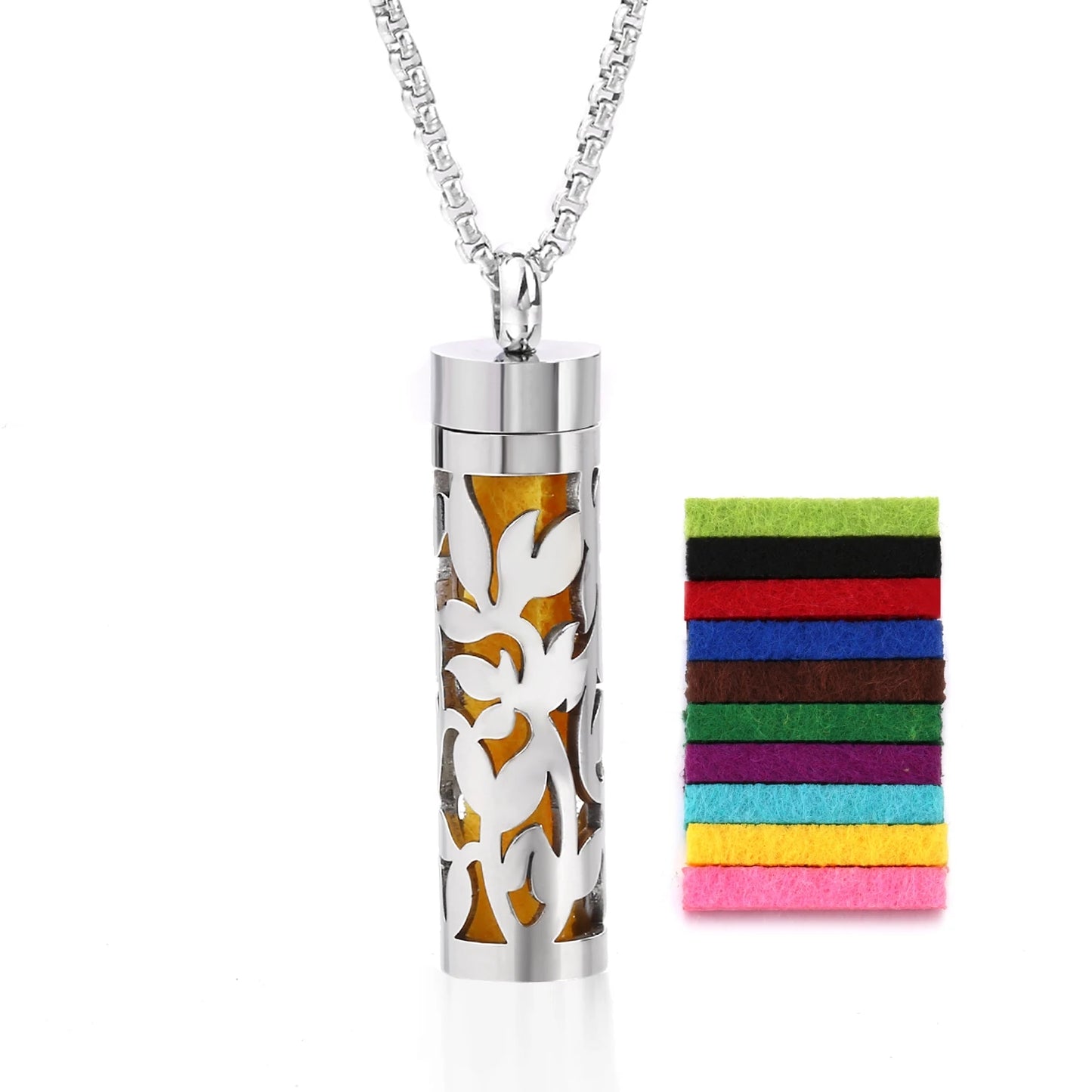 Essential Oil Necklace Aromatherapy Pendant Necklace 316L Stainless Steel Diffuser Necklace, Essential Oil Jewelry Gift